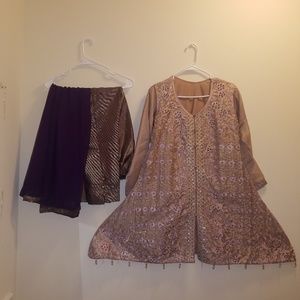 Pink and purple Indian/Pakistani Anarkali Dress